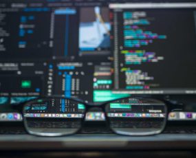 computer screen and glasses